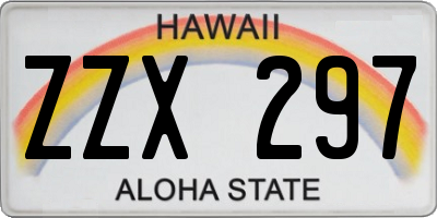 HI license plate ZZX297