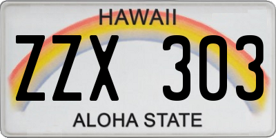 HI license plate ZZX303