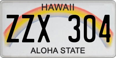 HI license plate ZZX304