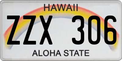 HI license plate ZZX306