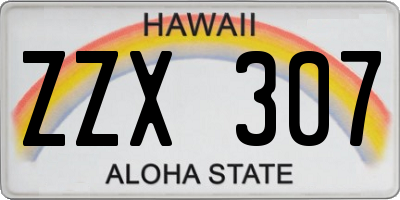 HI license plate ZZX307