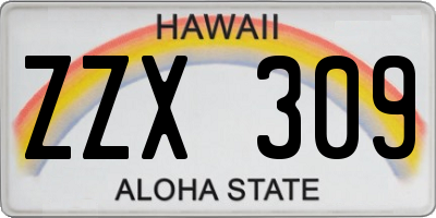 HI license plate ZZX309