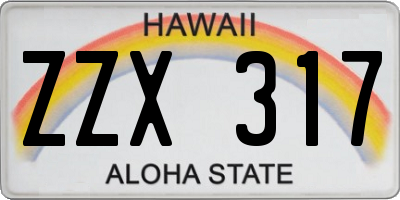 HI license plate ZZX317