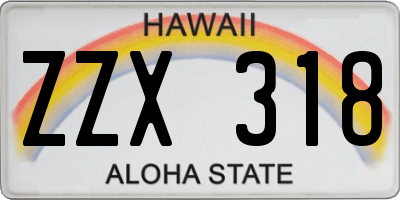 HI license plate ZZX318