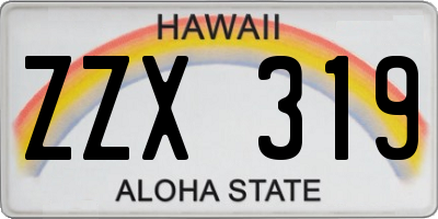 HI license plate ZZX319