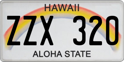 HI license plate ZZX320