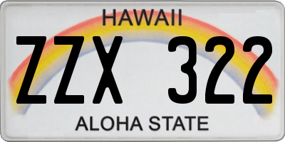 HI license plate ZZX322