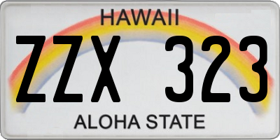 HI license plate ZZX323