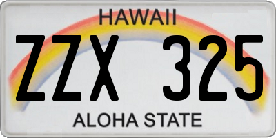 HI license plate ZZX325
