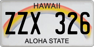 HI license plate ZZX326