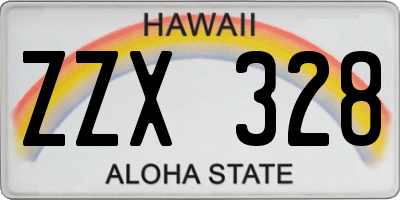 HI license plate ZZX328