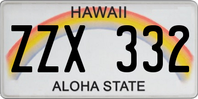 HI license plate ZZX332