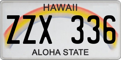 HI license plate ZZX336