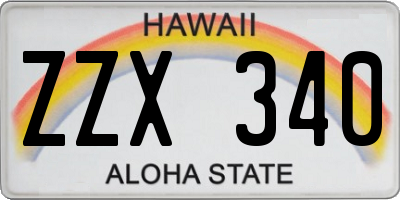 HI license plate ZZX340