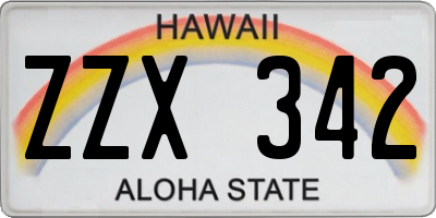 HI license plate ZZX342