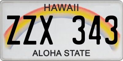 HI license plate ZZX343