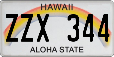 HI license plate ZZX344