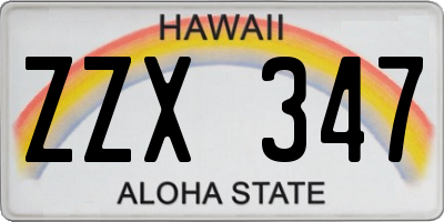 HI license plate ZZX347