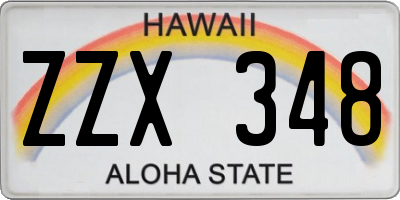 HI license plate ZZX348