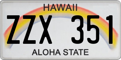 HI license plate ZZX351
