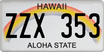 HI license plate ZZX353