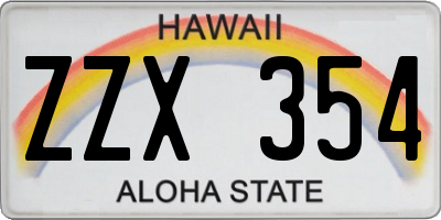 HI license plate ZZX354