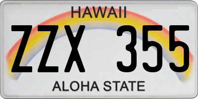 HI license plate ZZX355