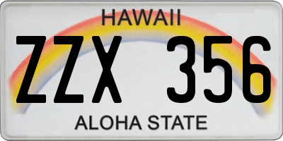 HI license plate ZZX356