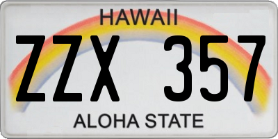 HI license plate ZZX357