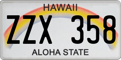 HI license plate ZZX358