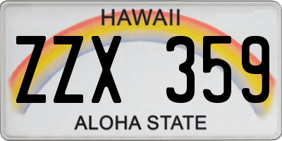 HI license plate ZZX359