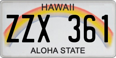 HI license plate ZZX361