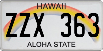 HI license plate ZZX363