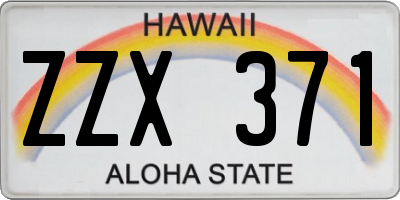 HI license plate ZZX371