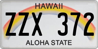 HI license plate ZZX372