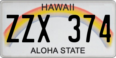 HI license plate ZZX374