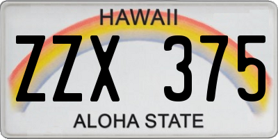 HI license plate ZZX375