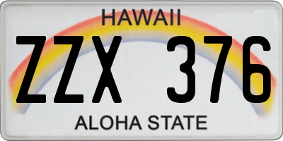 HI license plate ZZX376