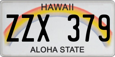 HI license plate ZZX379