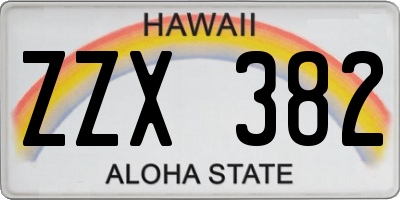 HI license plate ZZX382