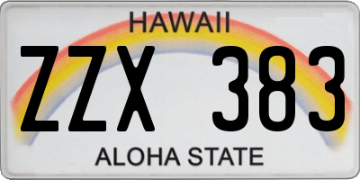 HI license plate ZZX383