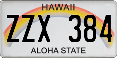 HI license plate ZZX384