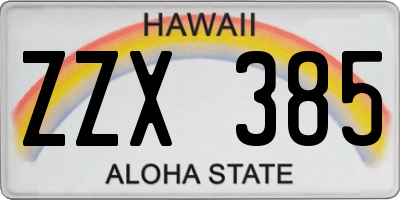 HI license plate ZZX385