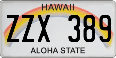 HI license plate ZZX389