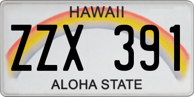 HI license plate ZZX391