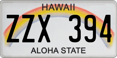 HI license plate ZZX394