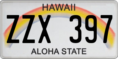 HI license plate ZZX397