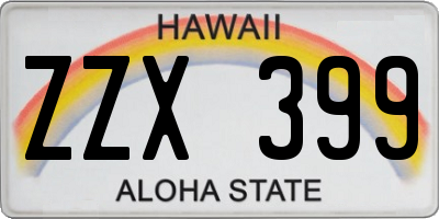 HI license plate ZZX399