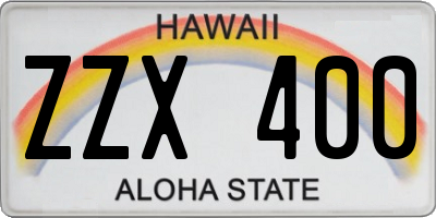 HI license plate ZZX400