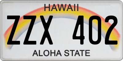 HI license plate ZZX402